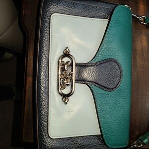 Coach Teal, Navy, and Light Blue Crossbody/Shoulder Bag